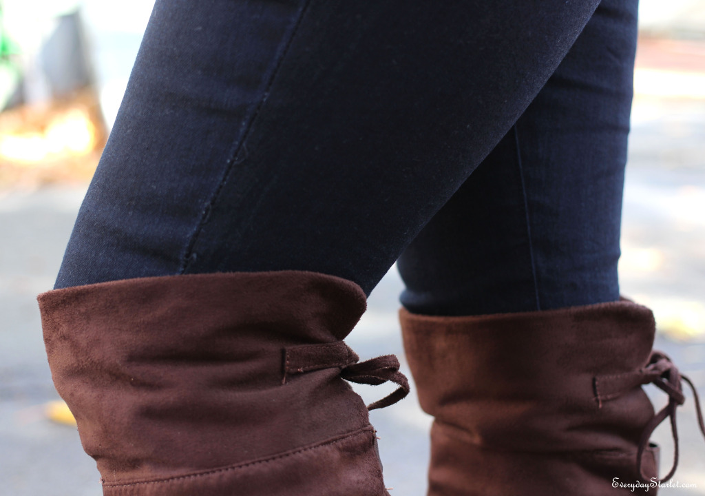 over the knee brown suede boots