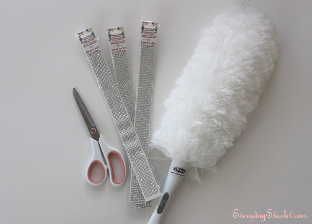 DIY Rhinestone Feather Duster Supplies