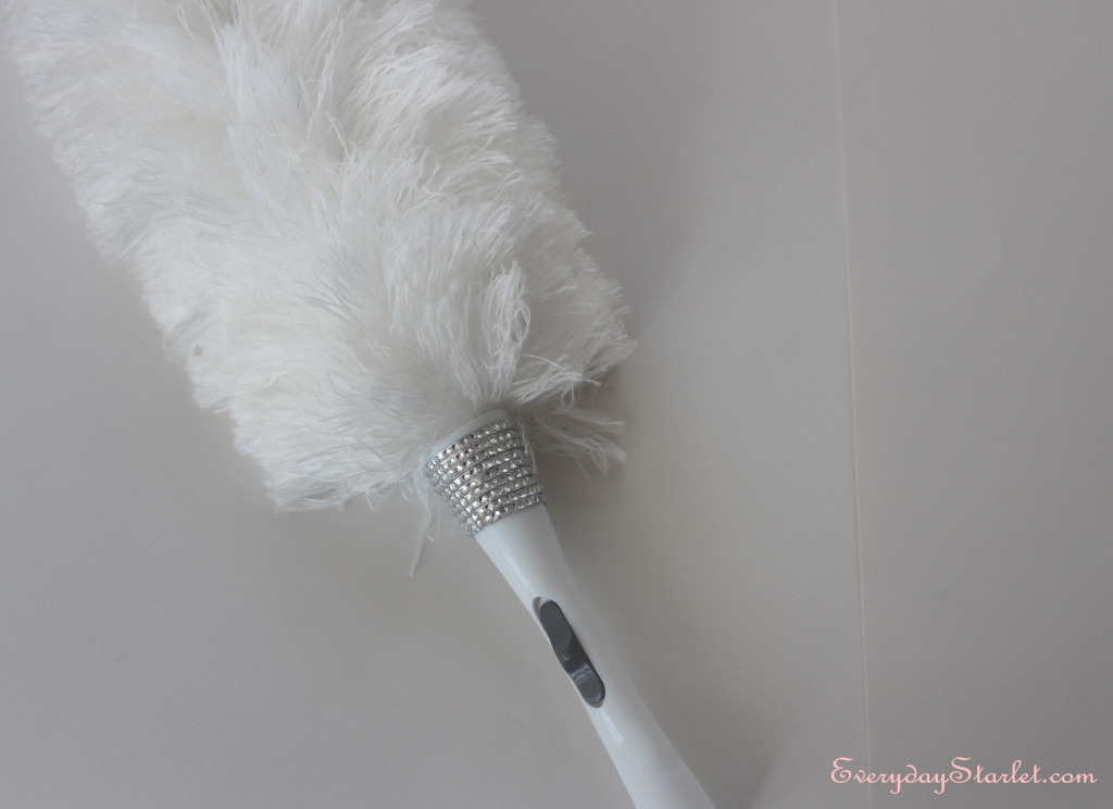 DIY Rhinestone Feather Duster Finished