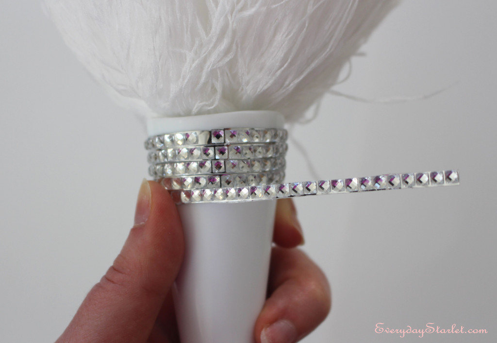 DIY Rhinestone Feather Duster