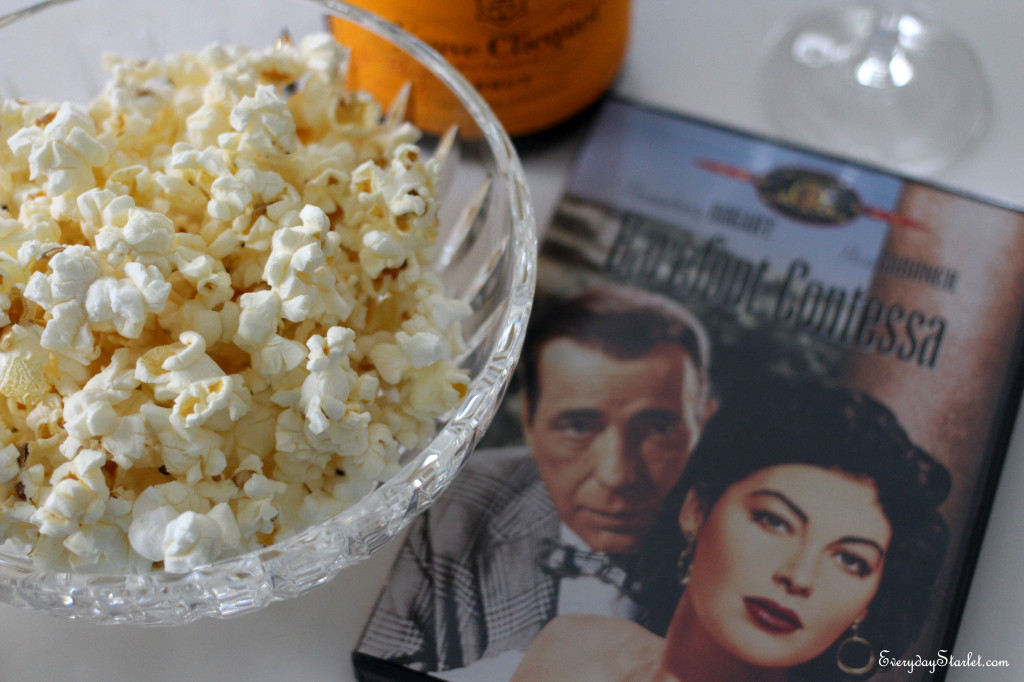 Barefoot Contessa truffle popcorn with the Bogart Ava Gardner classic film