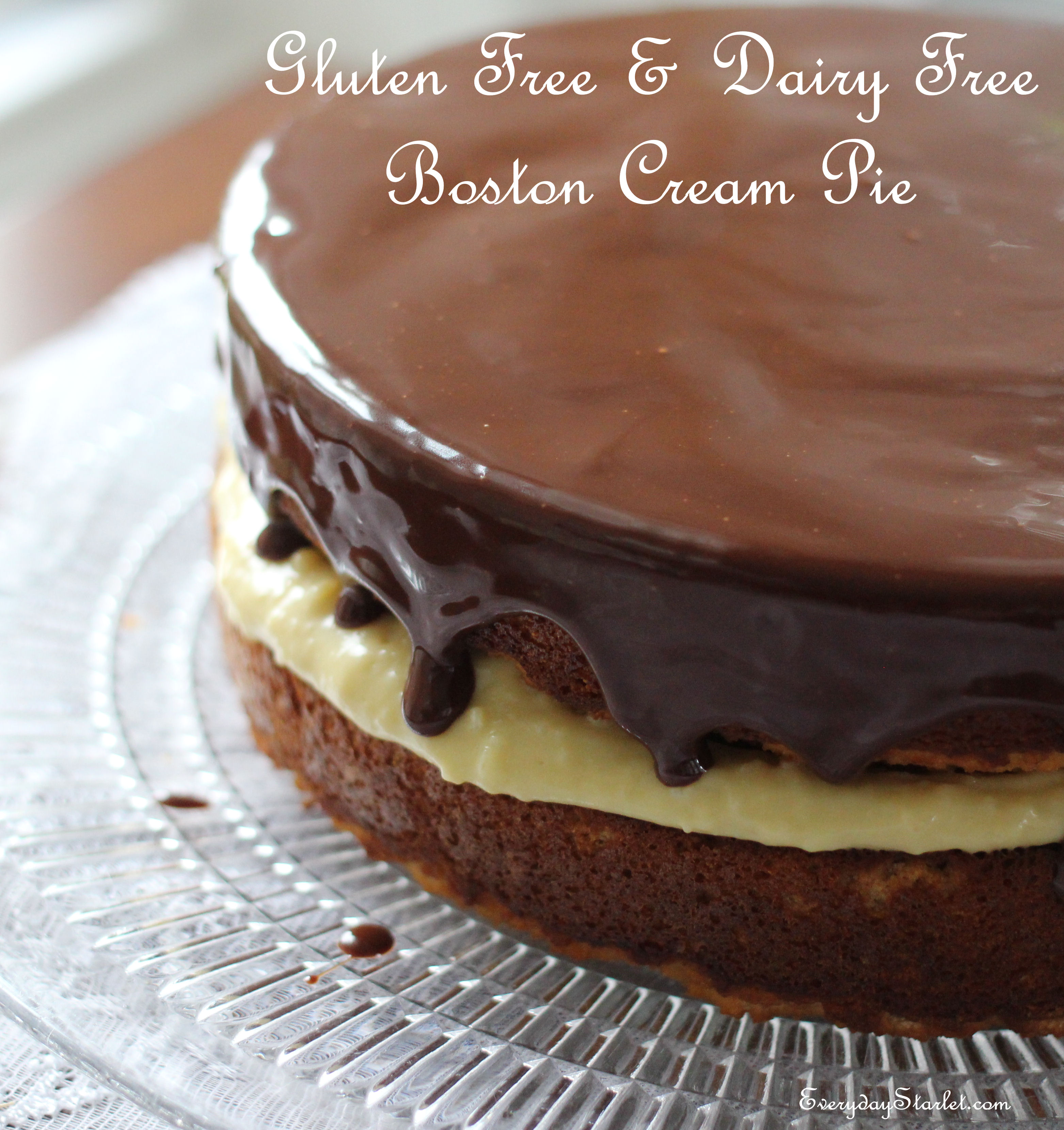 Gluten Free Dairy Free Boston Cream Pie