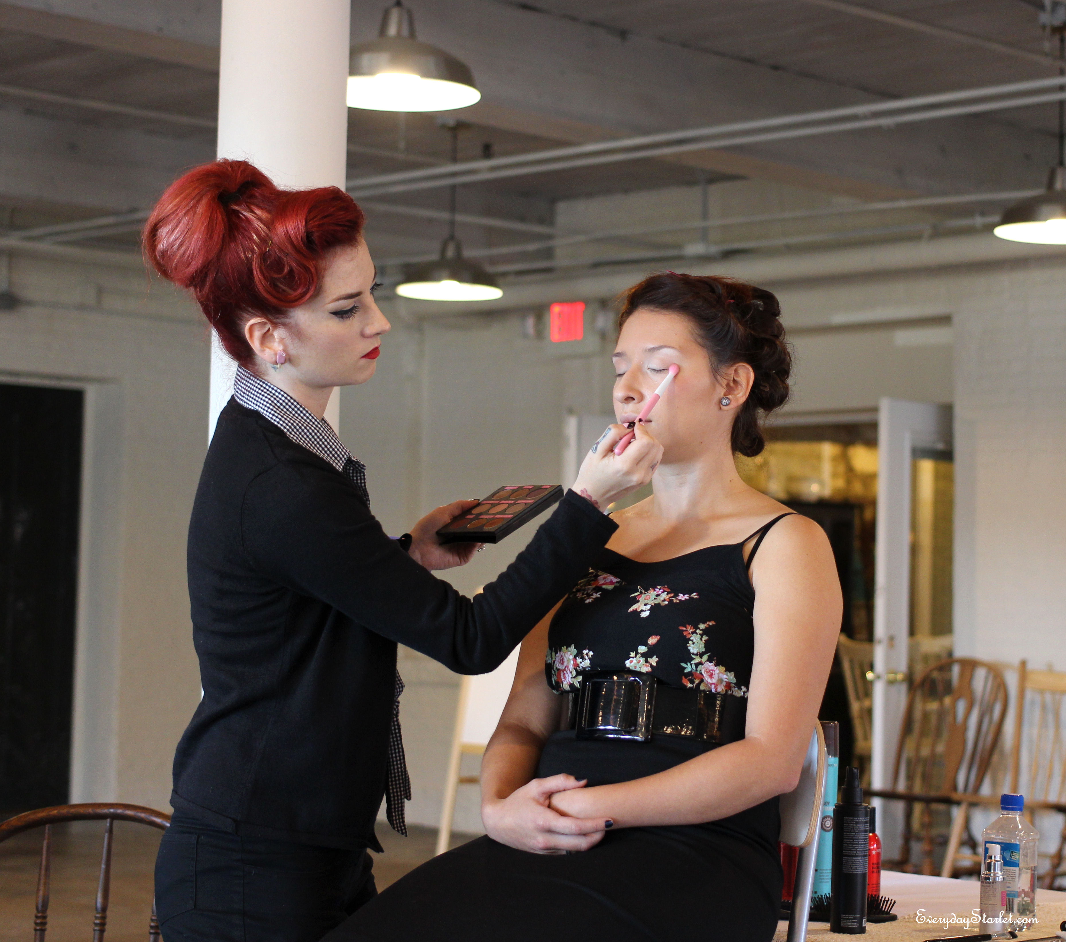 Cherry Dollface Vintage Pinup hair and makeup class with Bomber Betty and Sugar Pill products