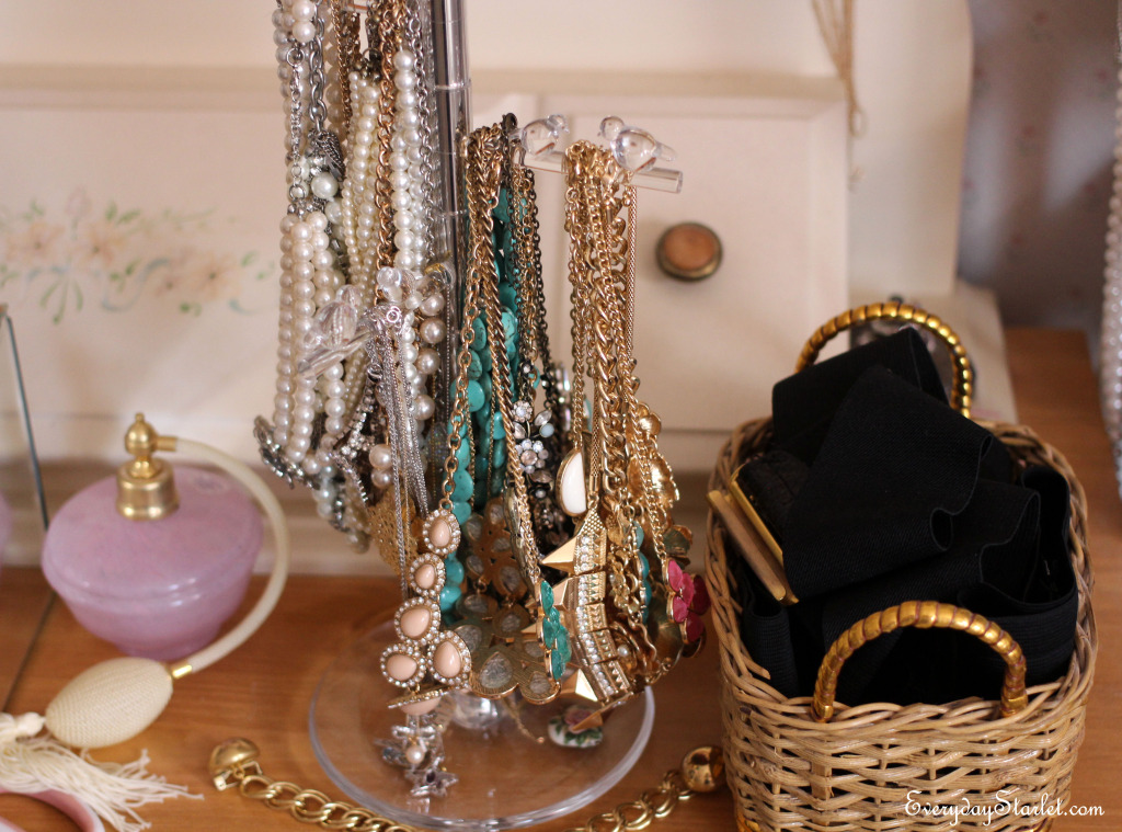 Closet Organizing necklaces belts