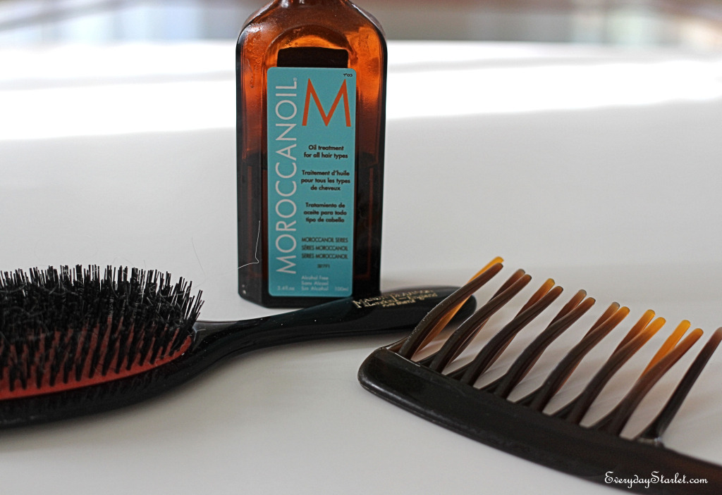 Hair care Moroccan Oil, Mason Pearson brush 