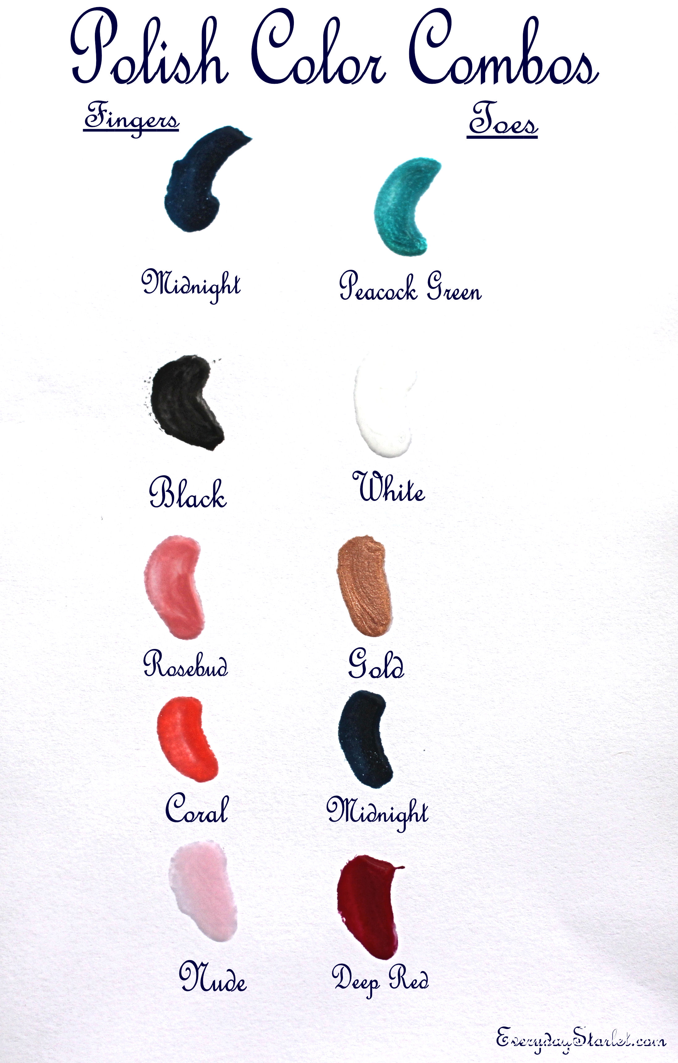 Nail Polish Color Combos for Fingers and Toes
