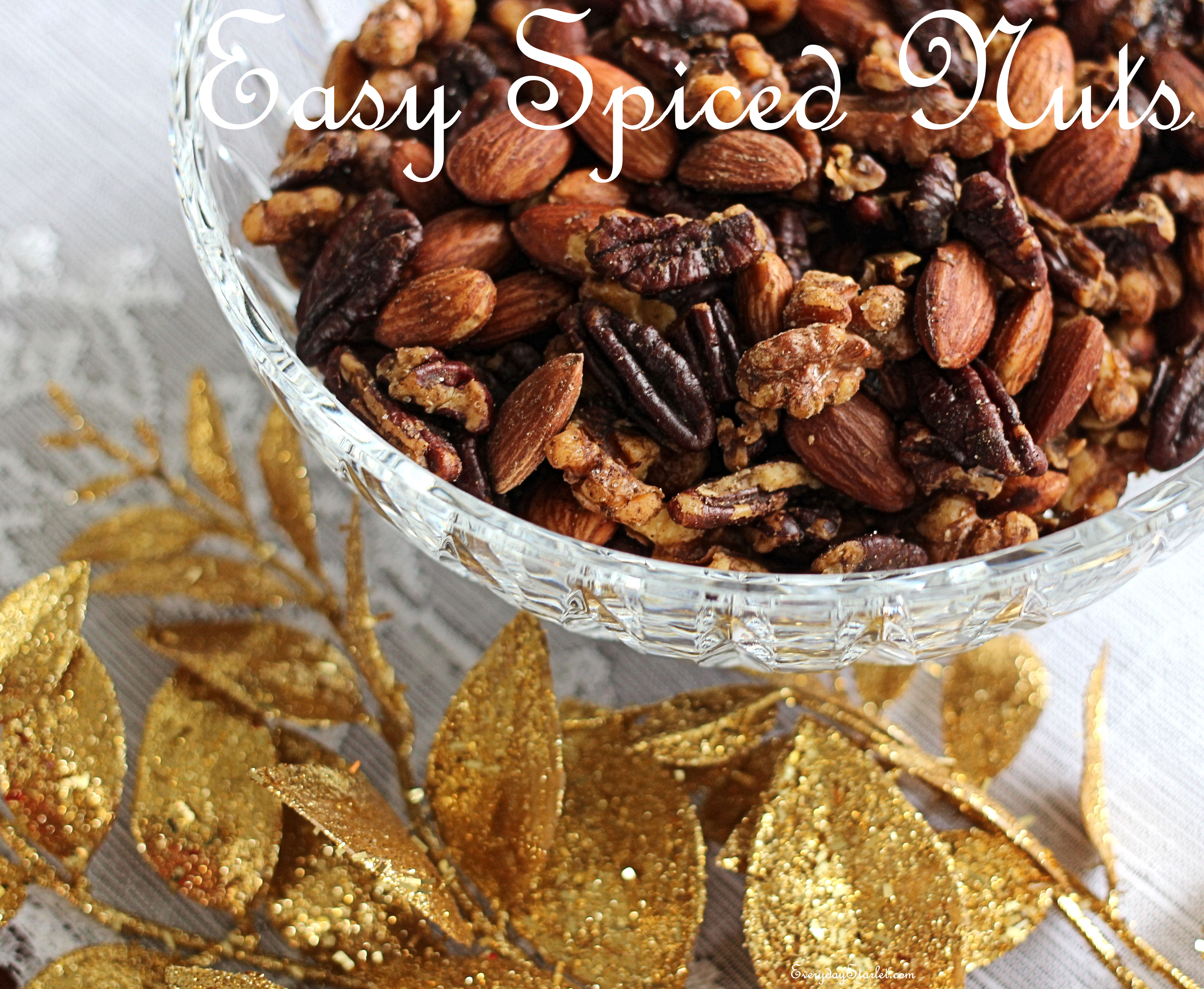 Spiced Nuts for Holiday Parties with 5 spice powder for Fall Thanksgiving Christmas