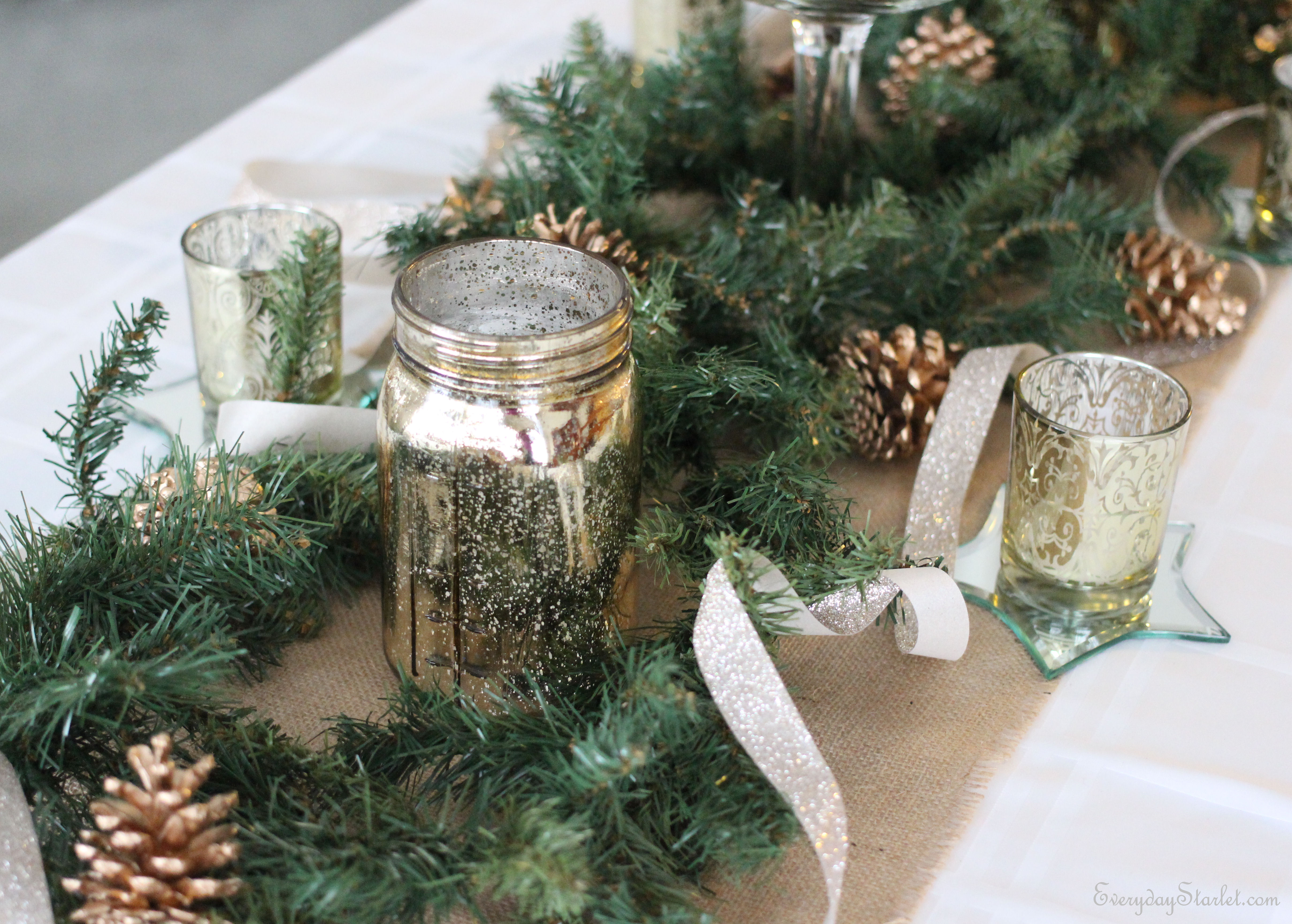 Christmas Tablescape: Rustic Glamour
