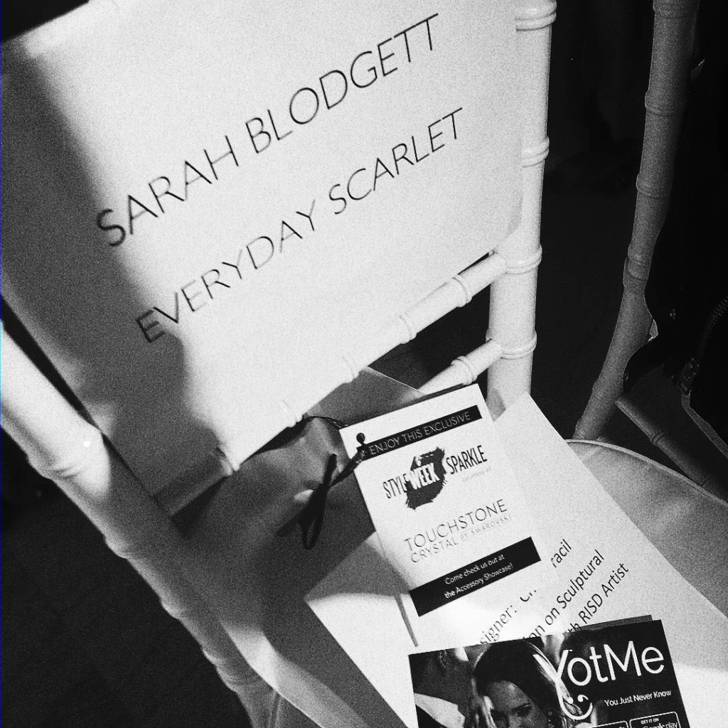 So honored to be in the Front Row/First Seat at @styleweek ... even if my blog is spelled wrong... I'll be Scarlet tonight 