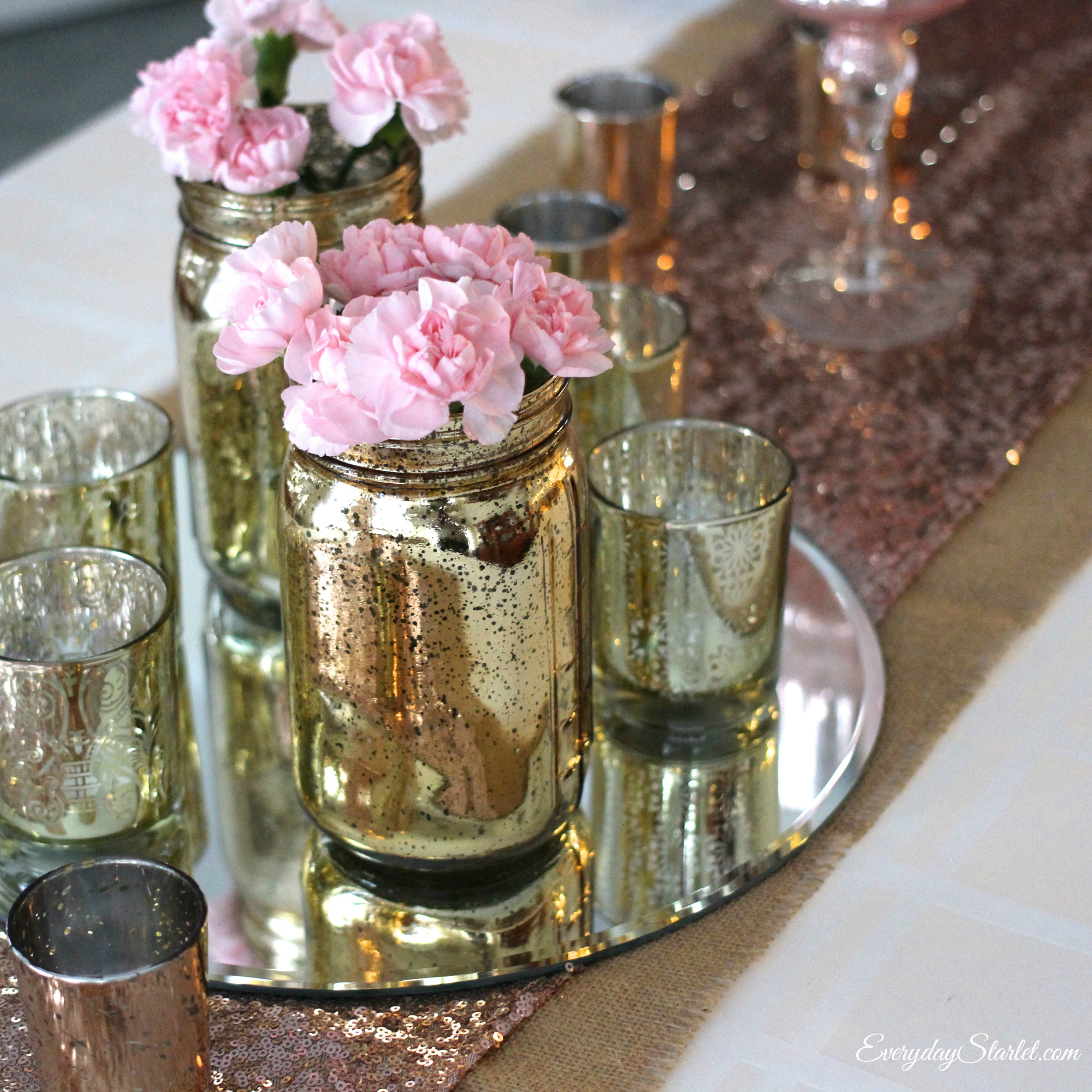 Glamorous Pink and Gold Valentine’s Day Tablescape