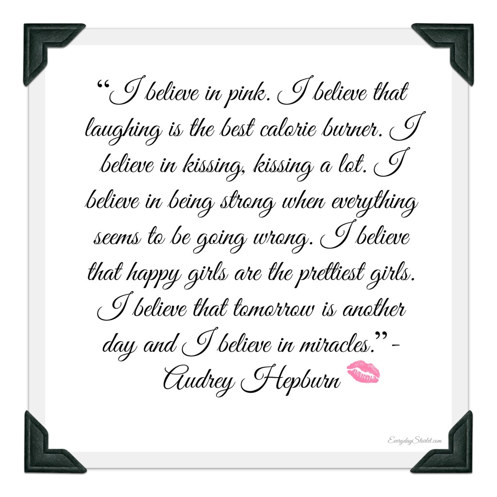 Audrey Hepburn Pink Quote
