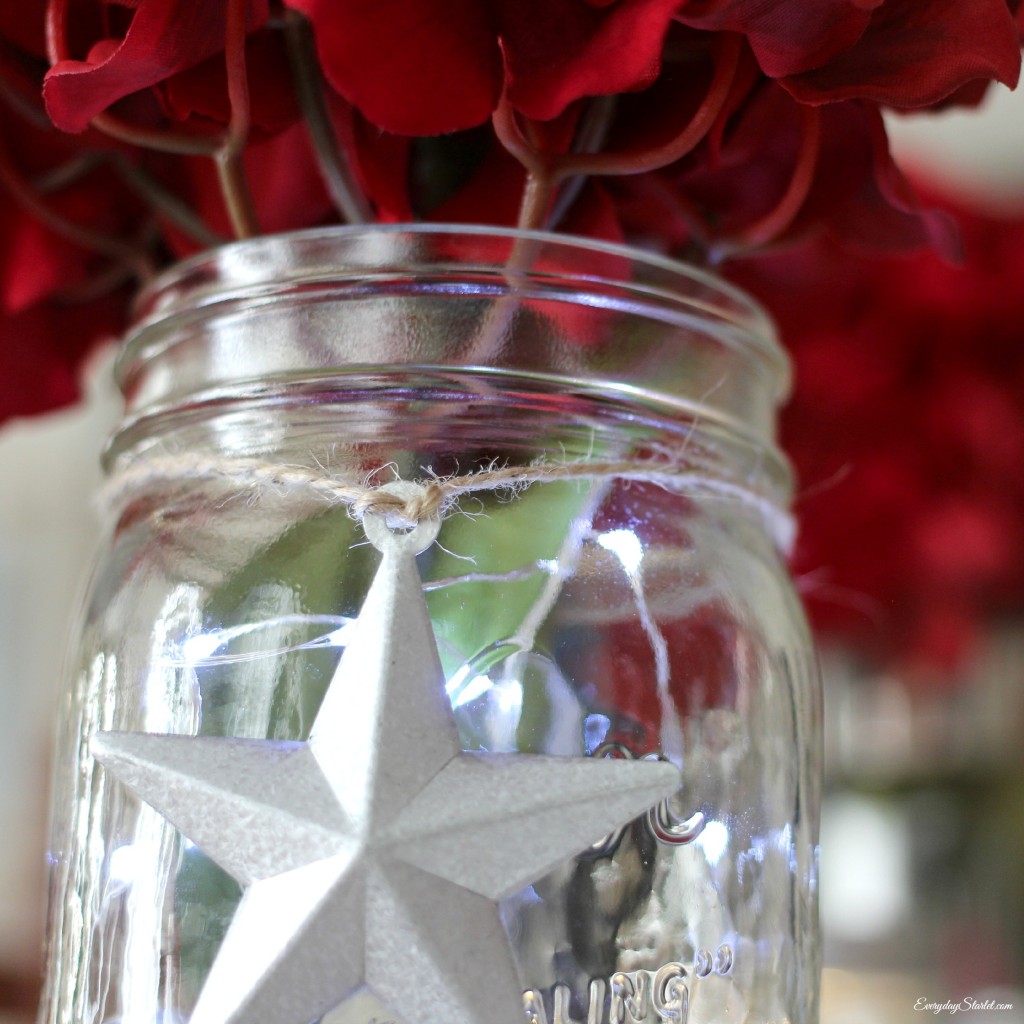 DIY Rustic Glamour 4th of July Tabelscape Target, Mason Jars, Stars