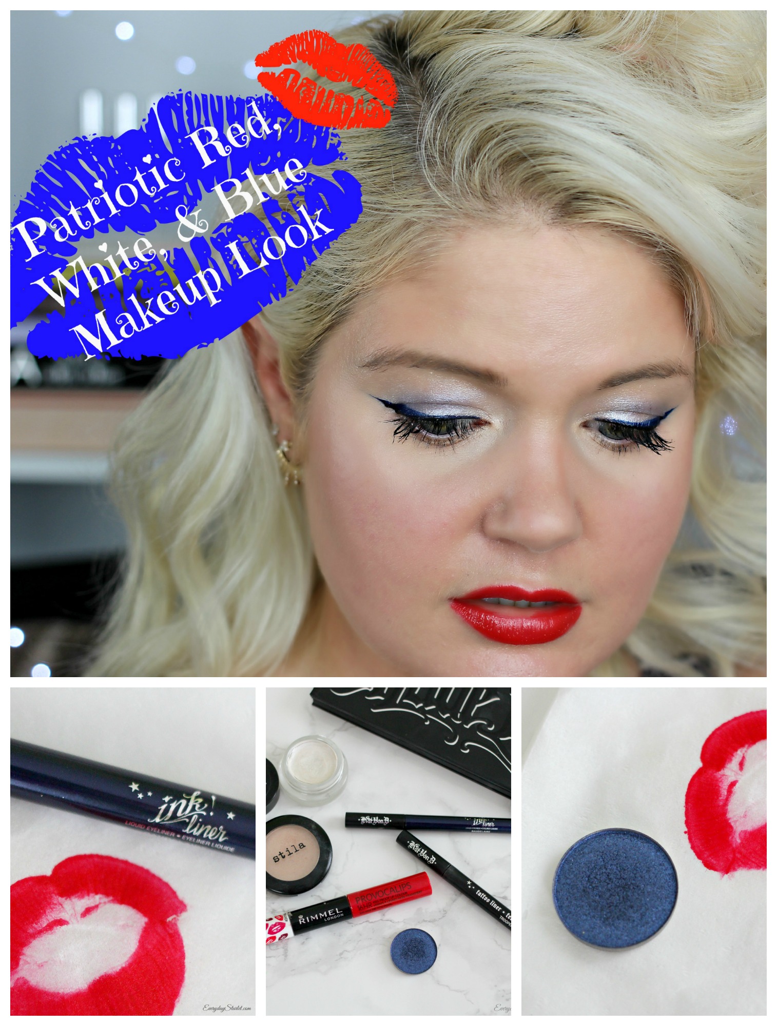 Patriotic Red, White, & Blue Makeup Tutorial