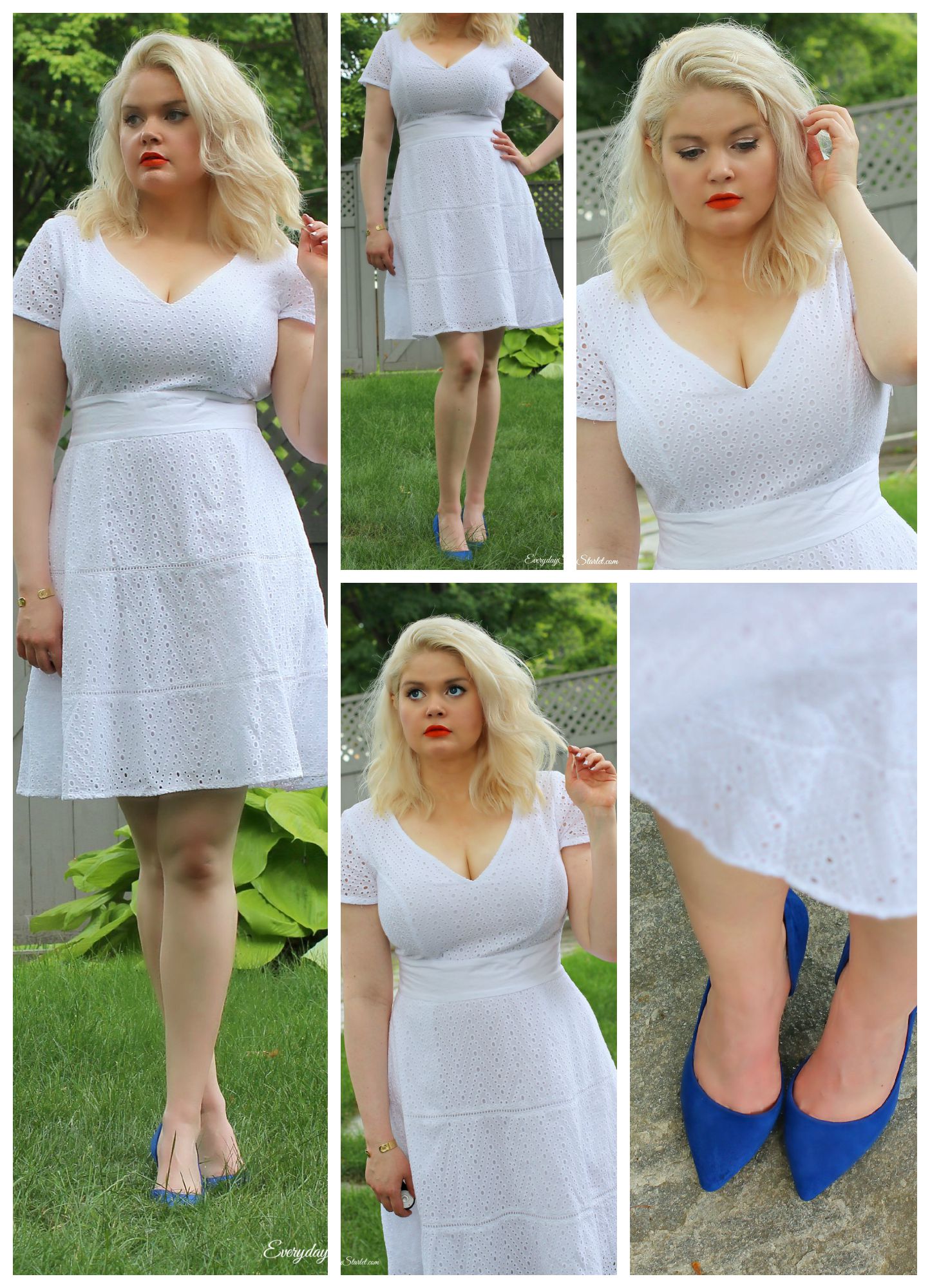 Fashion or Bust: Custom Clothing, eshakti.com, little white dress, eyelet Summer dress,