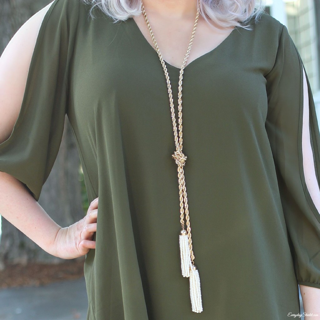 Green dress necklace