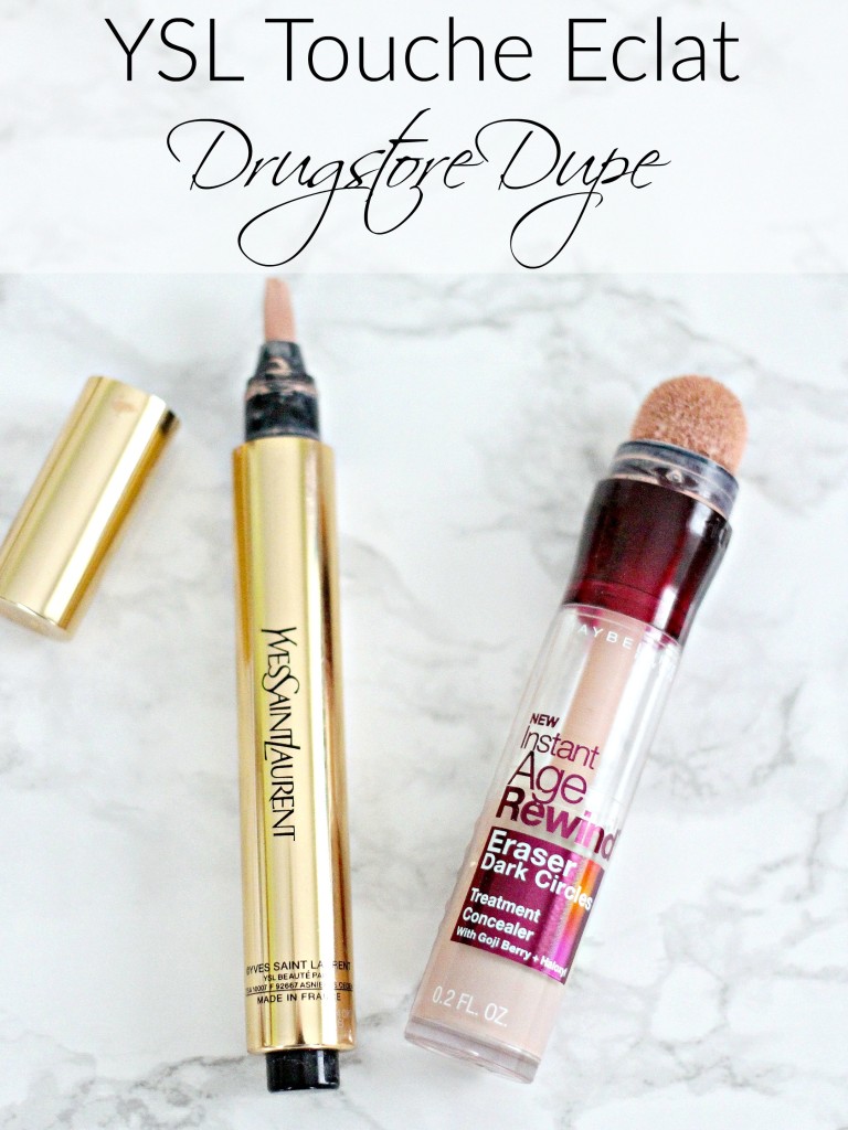 YSL Touche Eclat Dupe..Drugstore Dupe? YSL Touche Eclat vs Maybelline Instant Age Rewind Brightener 