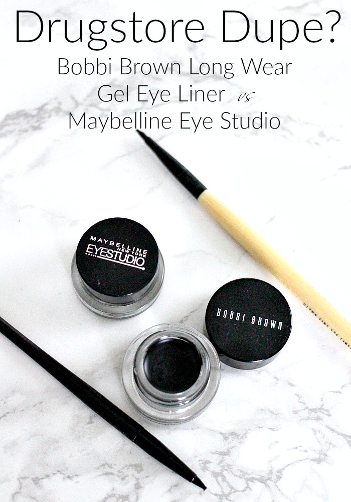 Drugstore Dupe? | Bobbi Brown Long Wear Gel Eye Liner  vs Maybelline Eye Studio