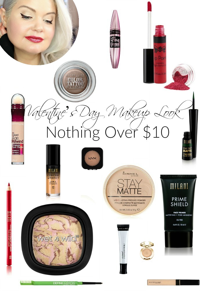 Nothing Over $10 | Valentine’s Day Glitter Lips Makeup Look