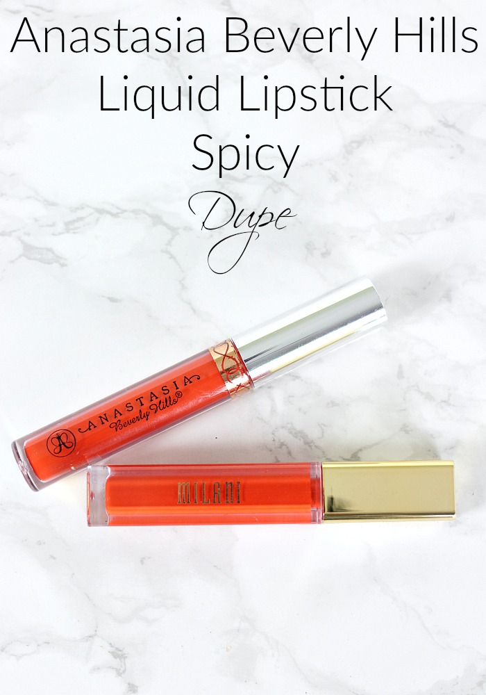 Anastasia Beverly Hills Liquid Lipstick Spicy Dupe from the Drugstore