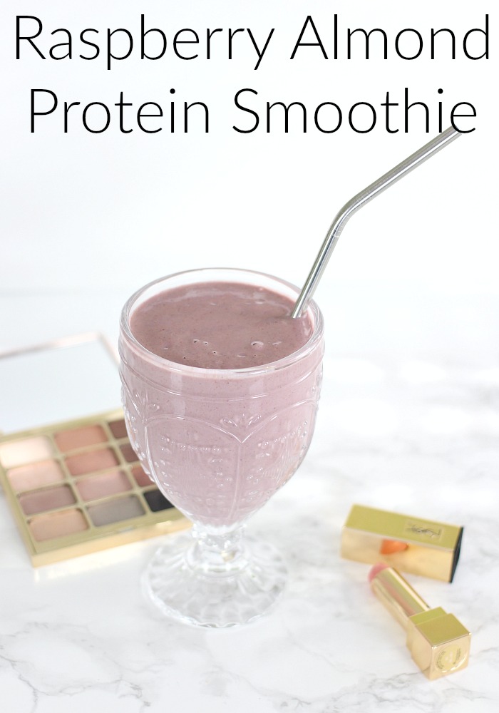 Raspberry Almond Protein Smoothie Recipe | Vegan, High Fiber, Snack on My Low Carb Diet