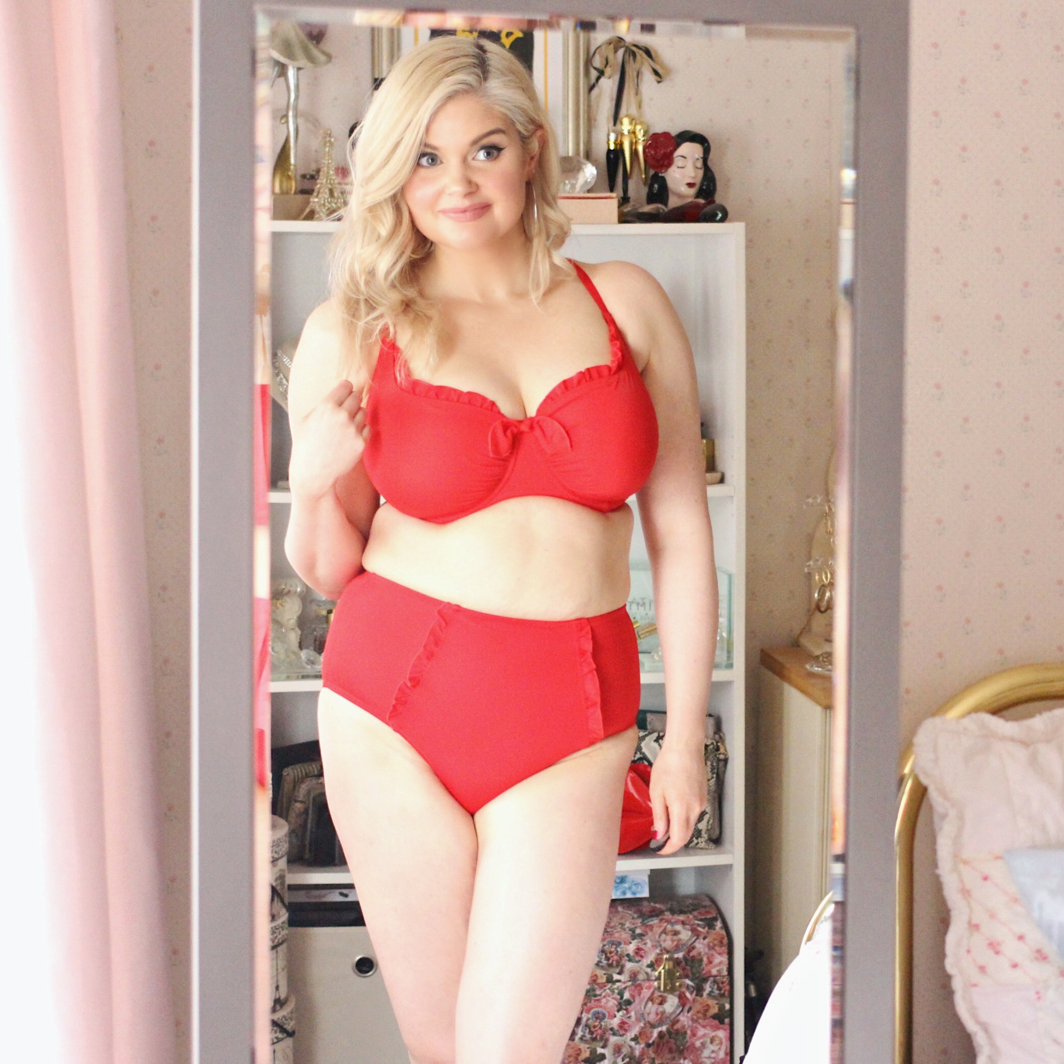 Shop Instagram: Red Ruffle Bikini