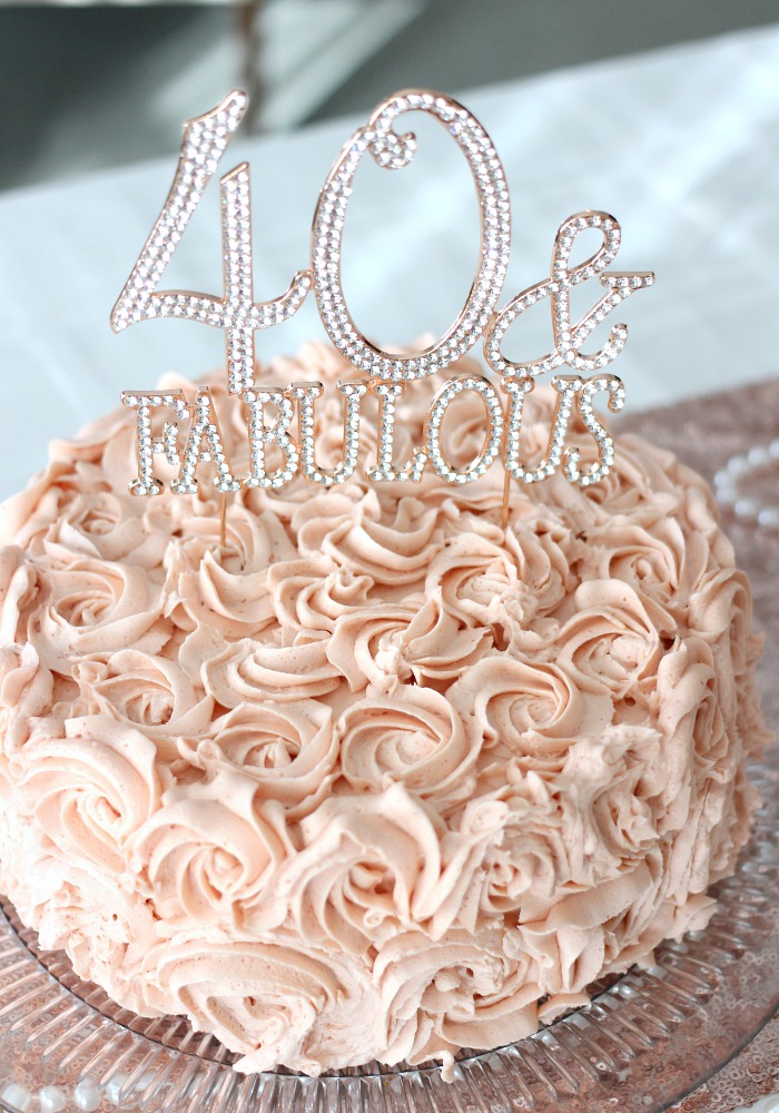 Glamorous 40th Birthday Cake, Low Carb Birthday Cake, Keto Birthday Cake