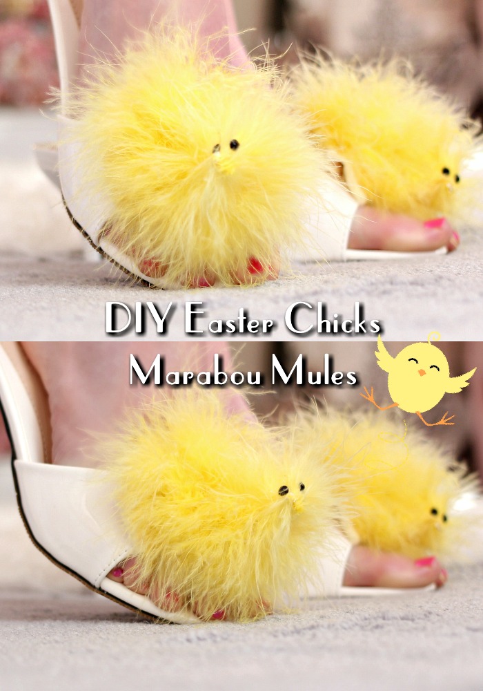 DIY Easter Chicks Marabou Mules | Glam Easter DIY | Very Extra DIY