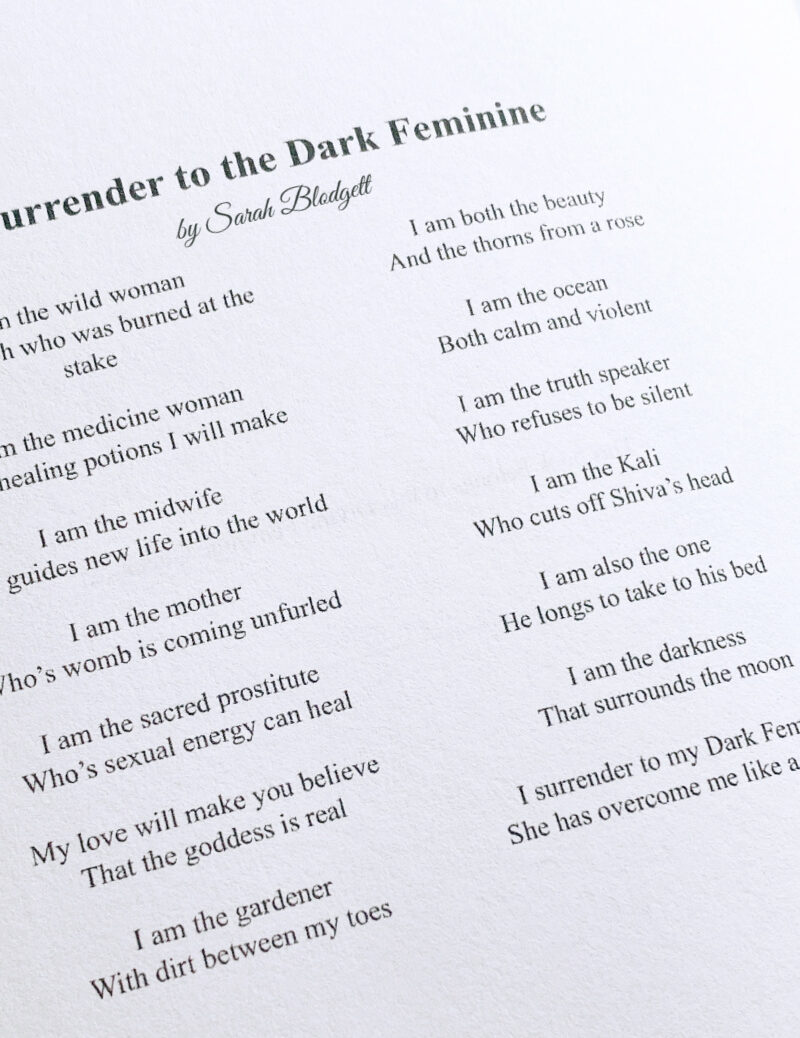 “Surrender to the Dark Feminine” Original Poem Spoken Word