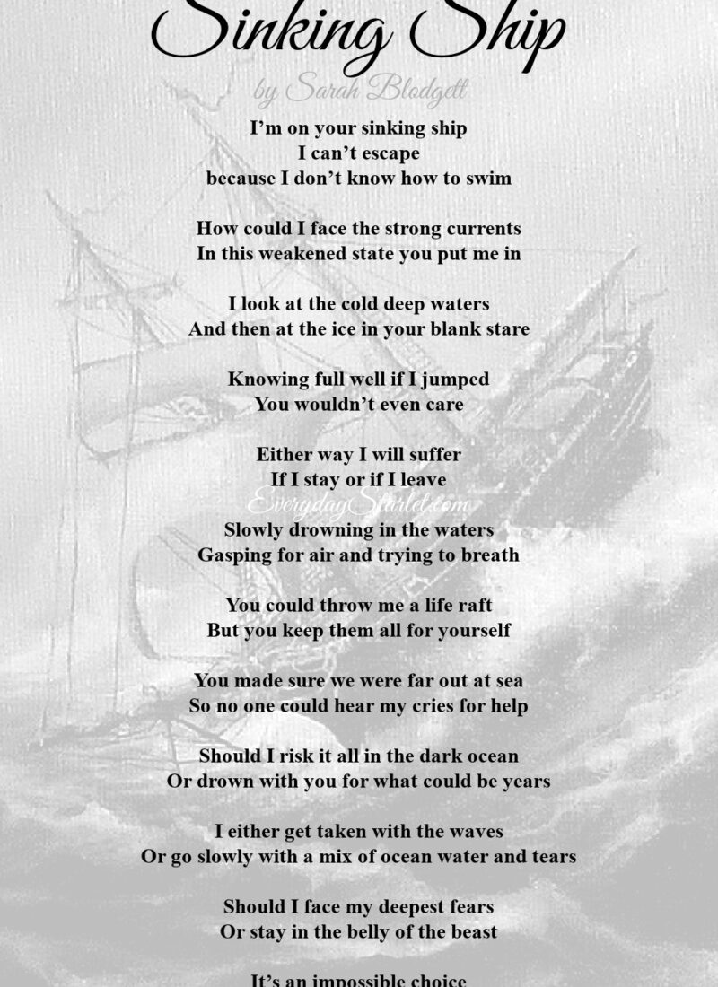 “Sinking Ship” Poem | Original Spoken Word Poetry | Narcissistic Abuse Childhood